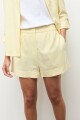 Short lino con elastico amarillo claro