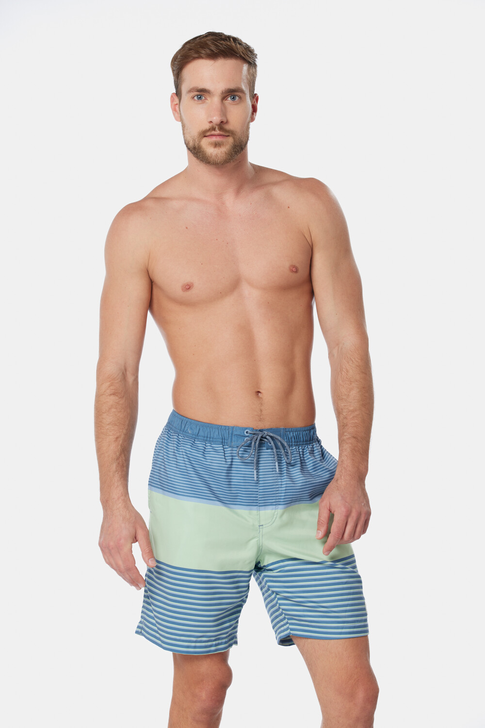 SHORT DE BAÑO RAYADO Azul