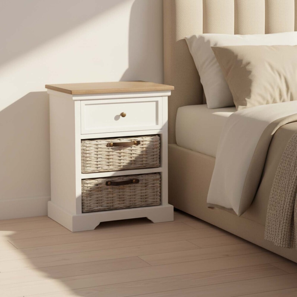 MESA DE LUZ MADERA-DE-MANGO BLANCO CADIZ