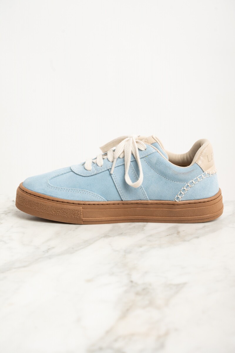 Zapatilla Gamuza Celeste