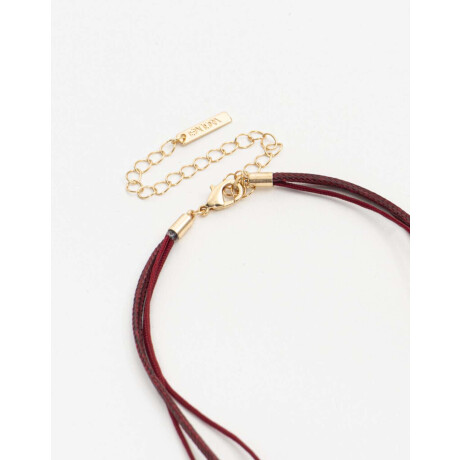 Collar Corto Layer Beads Rojo Medio