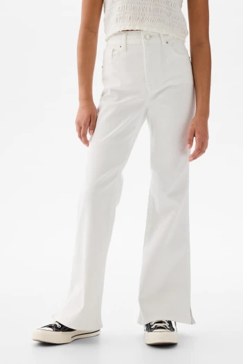 Jean Tiro Alto 70S Flare Niña White Denim