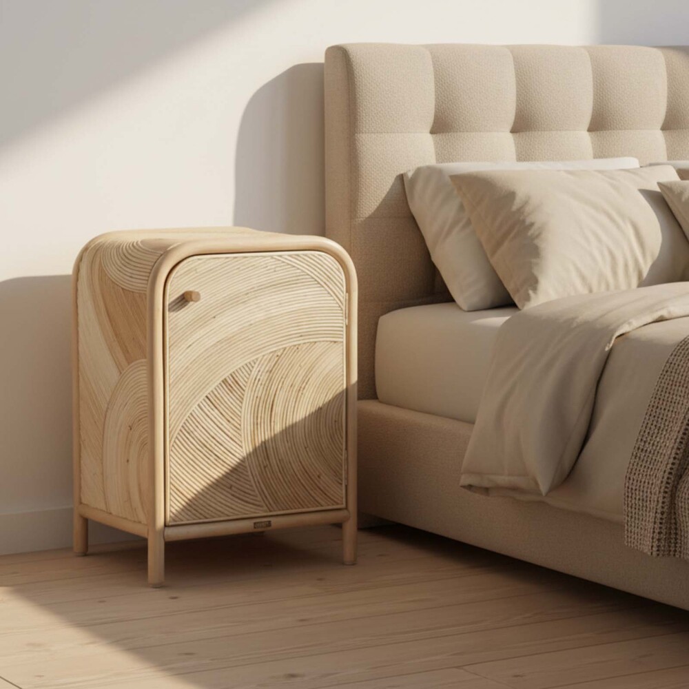 MESA DE LUZ RATTAN-Y-MADERA NATURAL-BEIGE TORONTO