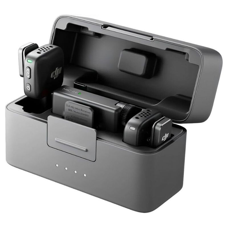 Microfono DJI Mic Mini (2Tx 1Rx) chargin case Microfono DJI Mic Mini (2Tx 1Rx) chargin case