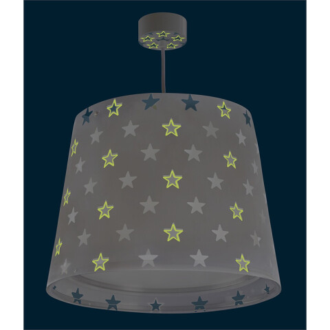 Lámpara colgante infantil STARS GREY estrella fluo DA0110