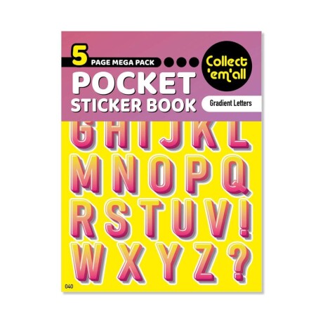 Stickers en Block de 5 Hojas Letras con Sombras