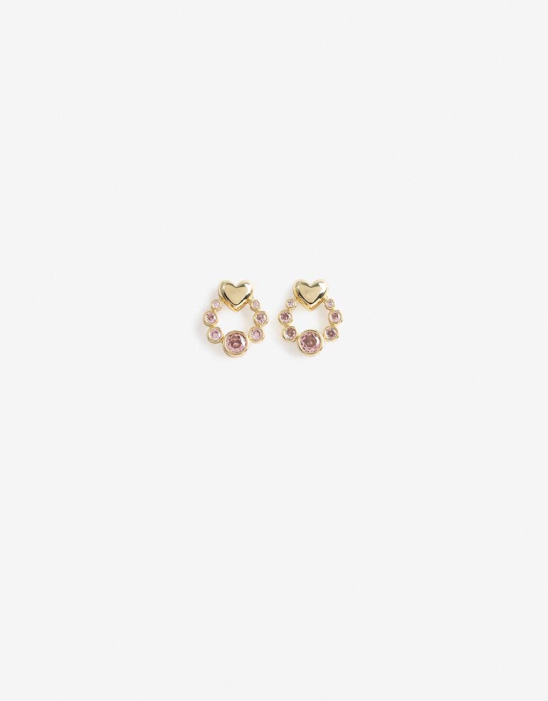 Aros Pasantes Cubic zirconia Aros Corazón Cubic Zirconia - Dorado