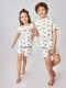 Pijama Estampado Elefantes Azul