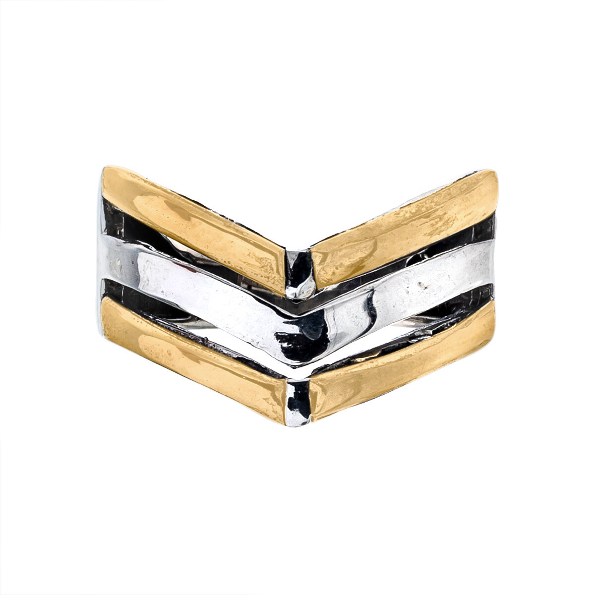 Anillo de plata 925 y double de oro 18 ktes 