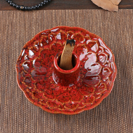 Quemador De Palo Santo Con Diseño Rojo