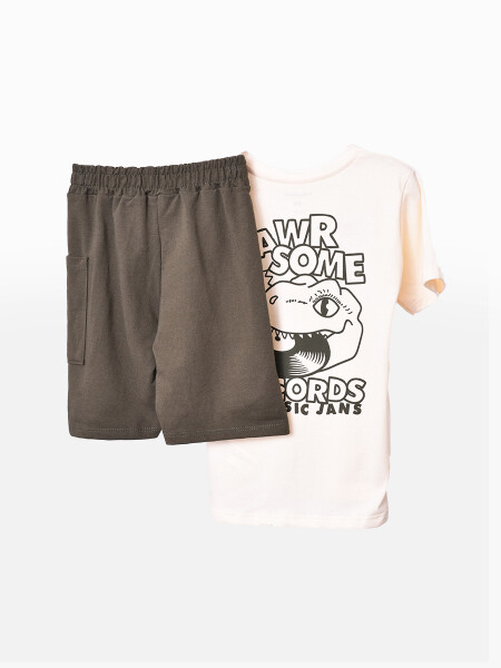 CONJUNTO NIÑO DINO OFF WHITE