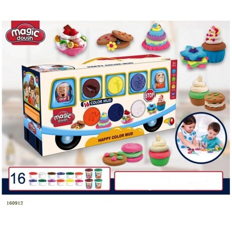 Set de Masas de Moldear para Formar Comida en Valija Bus 001