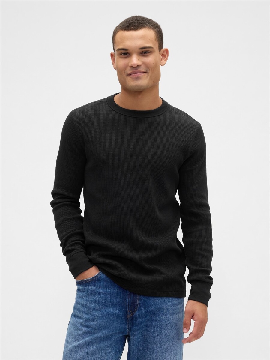 Remera Waffle Hombre - Black 