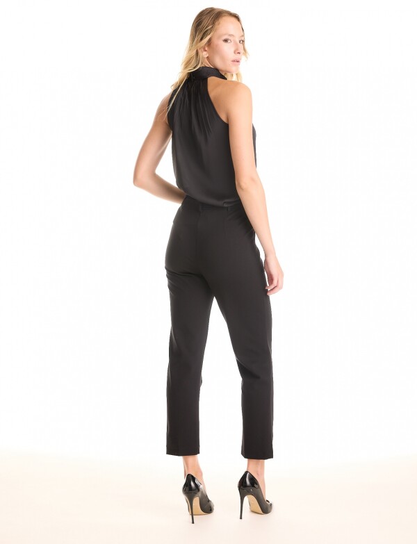 Pantalon Ankle Eco Cuero NEGRO