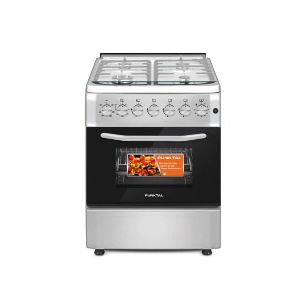 COCINA INOX 4 GAS HORNO 66 LTS.- HORNO ELECT.-CONVECCION - GRILL acero inoxidable
