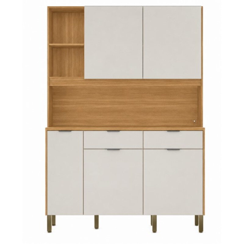 Mueble Cocina Flora 144cm Modular Organizador Cocina Freijó Mueble Cocina Flora 144cm Modular Organizador Cocina Freijó