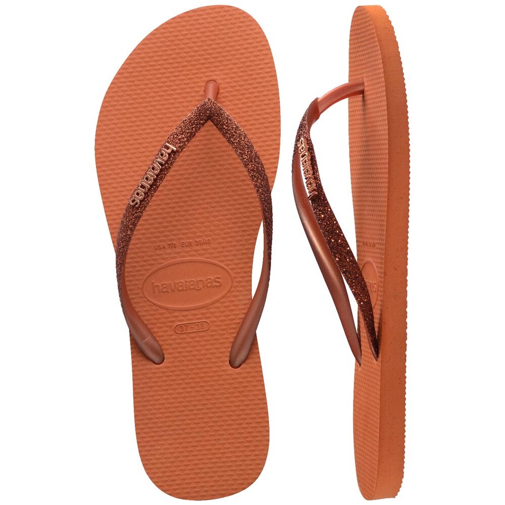 Sandalias Havaianas Slim Glitter Ii Mujer Naranja Cerrado