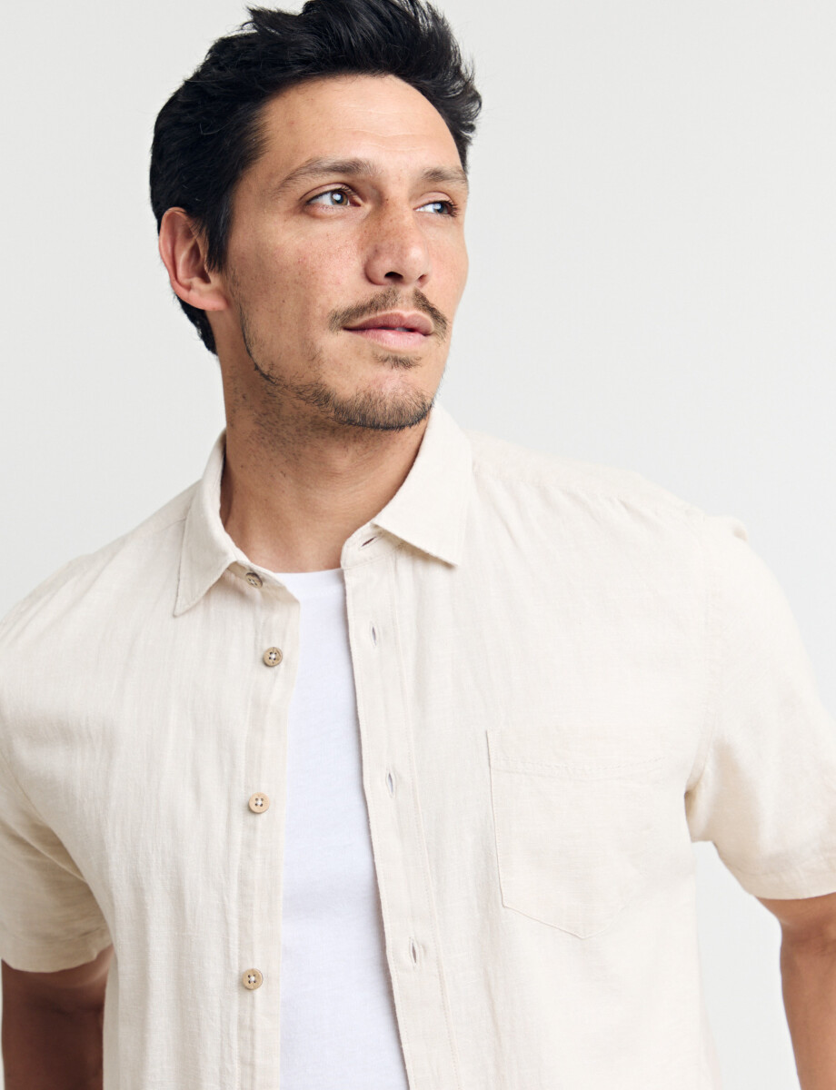 012265 CAMISA HARRINGTON LABEL Beige