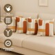 Set x4 funda de almohadones lisa 43 x 43 RAYAS NARANAJA