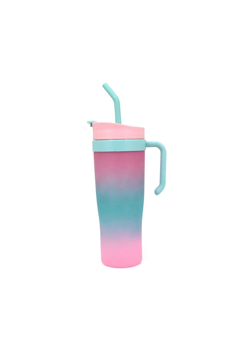 Vaso con sorbo Fucsia