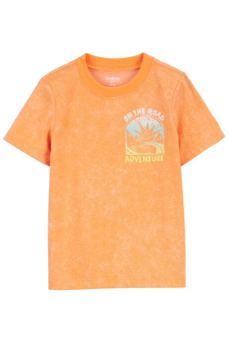 Remera de algodón, manga corta, estampa on the road Sin color