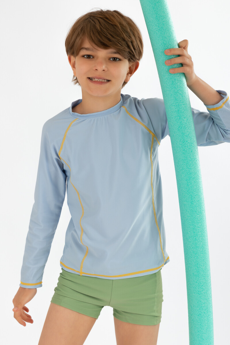 Manga larga plain uv protection 2-16a Azul