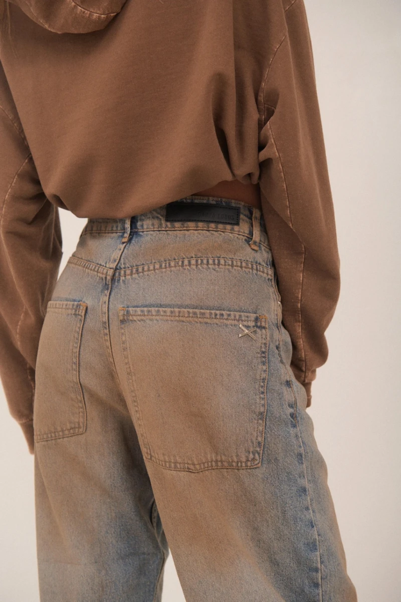 JEAN SLOUCHY LIGHT DIRTY Marron