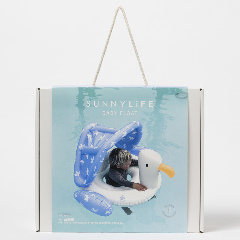 Inflable para bebés con techo Seagull Blue