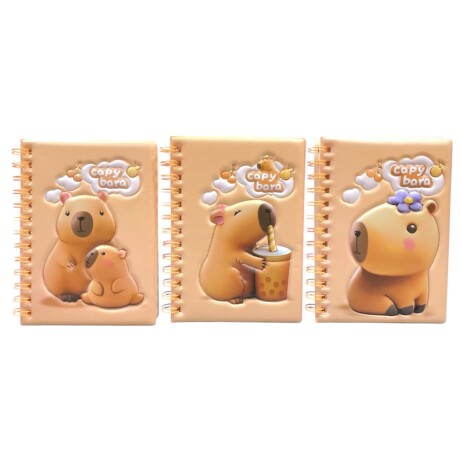 Cuadernito c/Espiral Grande Capibara Madre e hijo