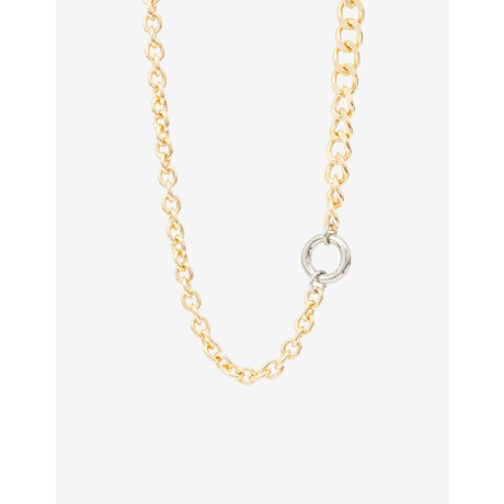 Collar Largo De Metal Biplating Combinacion Bicolor
