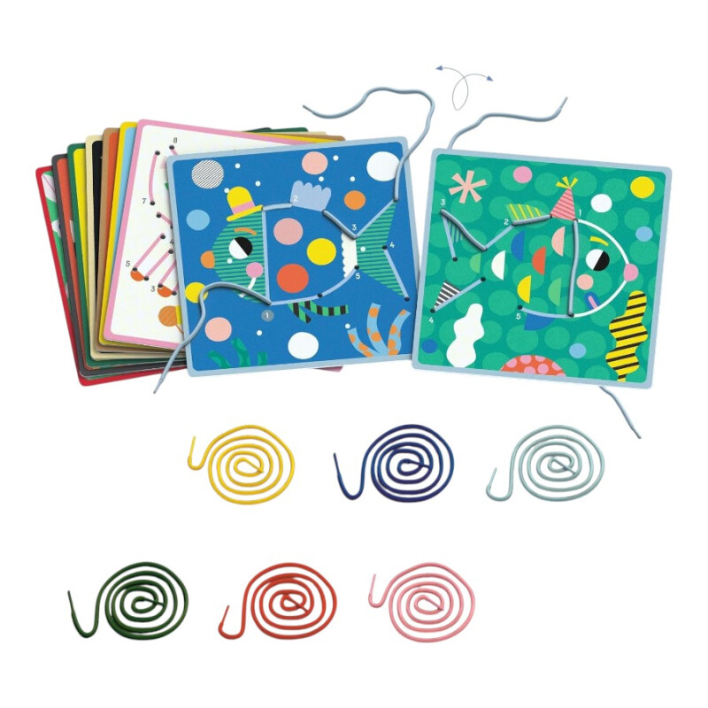 Juego Dot-to-Dot Enhebrar Con Números +4 Djeco Juego Dot-to-Dot Enhebrar Con Números +4 Djeco