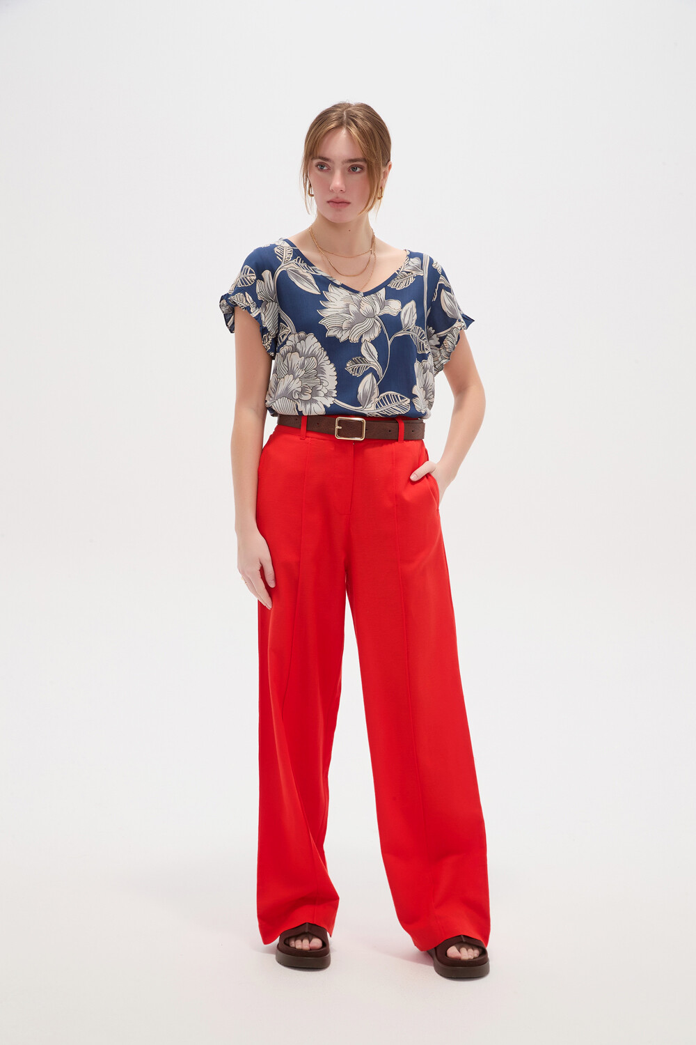 Pantalon Komae Rojo Anaranjado