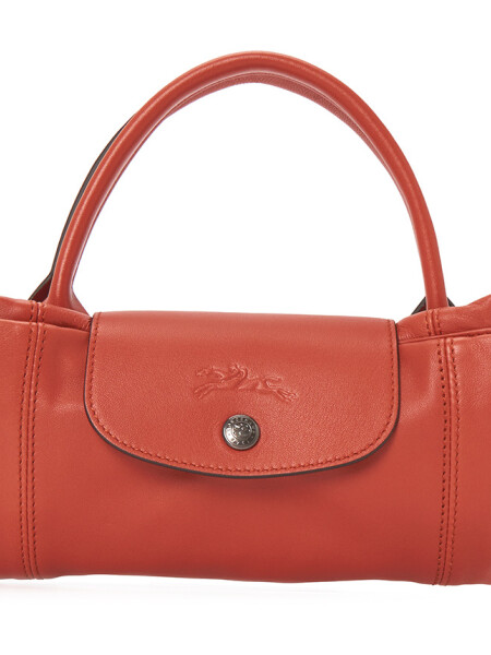 Longchamp -Cartera de cuero plegable, Le pliage cuir Naranja