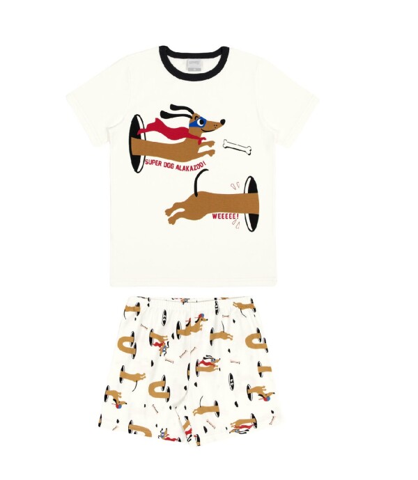 PIJAMA CORTO DISEÑOS HASTA 10 Blanco / Rojo