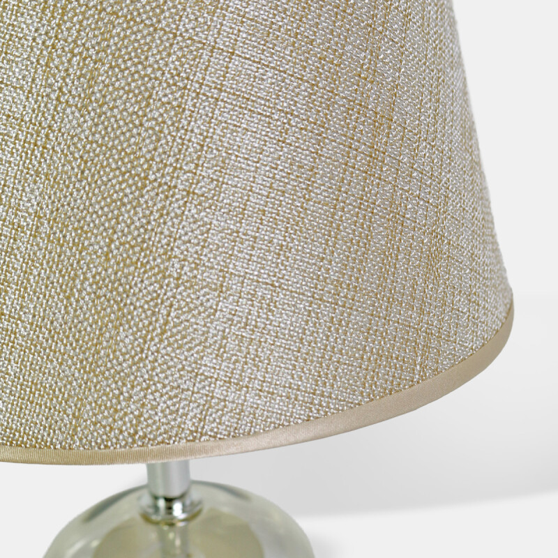 LAMPARA BEIGE/PLATA P/MESA 34X20CM Unica