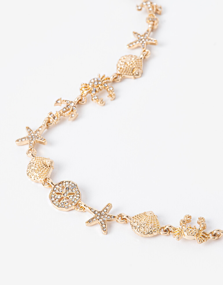 Chokers Strass Choker Marítimo Strass - Dorado
