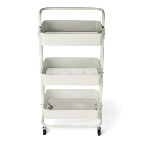 Carrito Rack Multiusos Organizador 3 Estantes 100% Metal Blanco