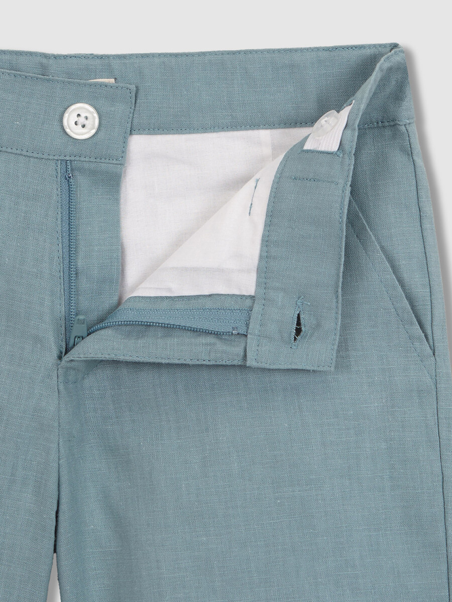 Pantalon Corto De Lino Verde