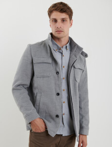 300256 SOBRETODO HARRINGTON LABEL Gris