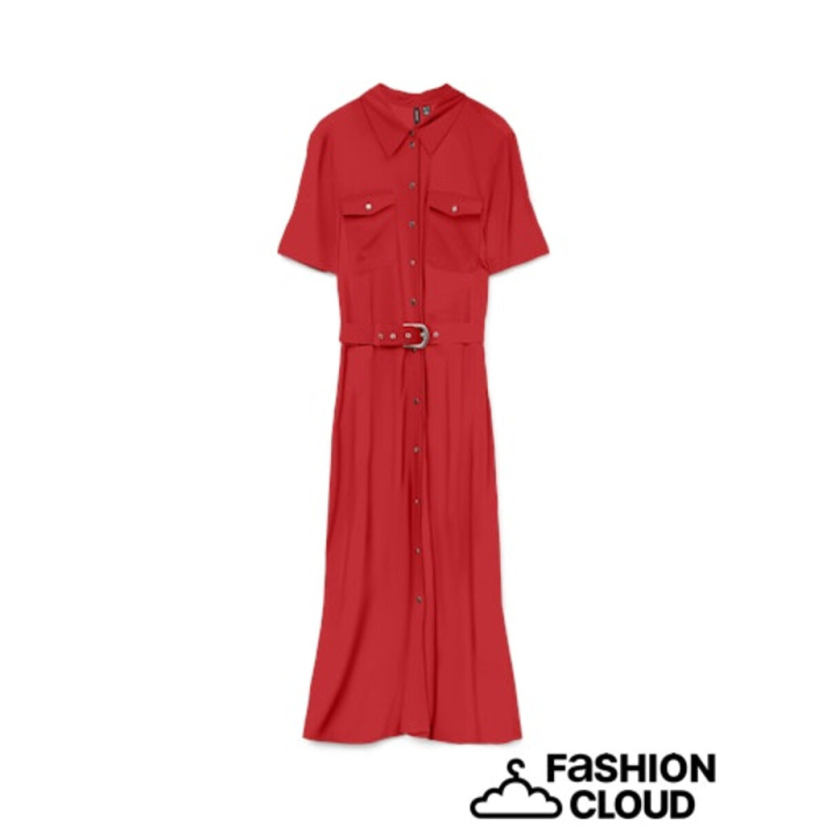 VMEASY JOY GOLD 7/8 SHIRT DRESS WVN GA - Fiery Red 