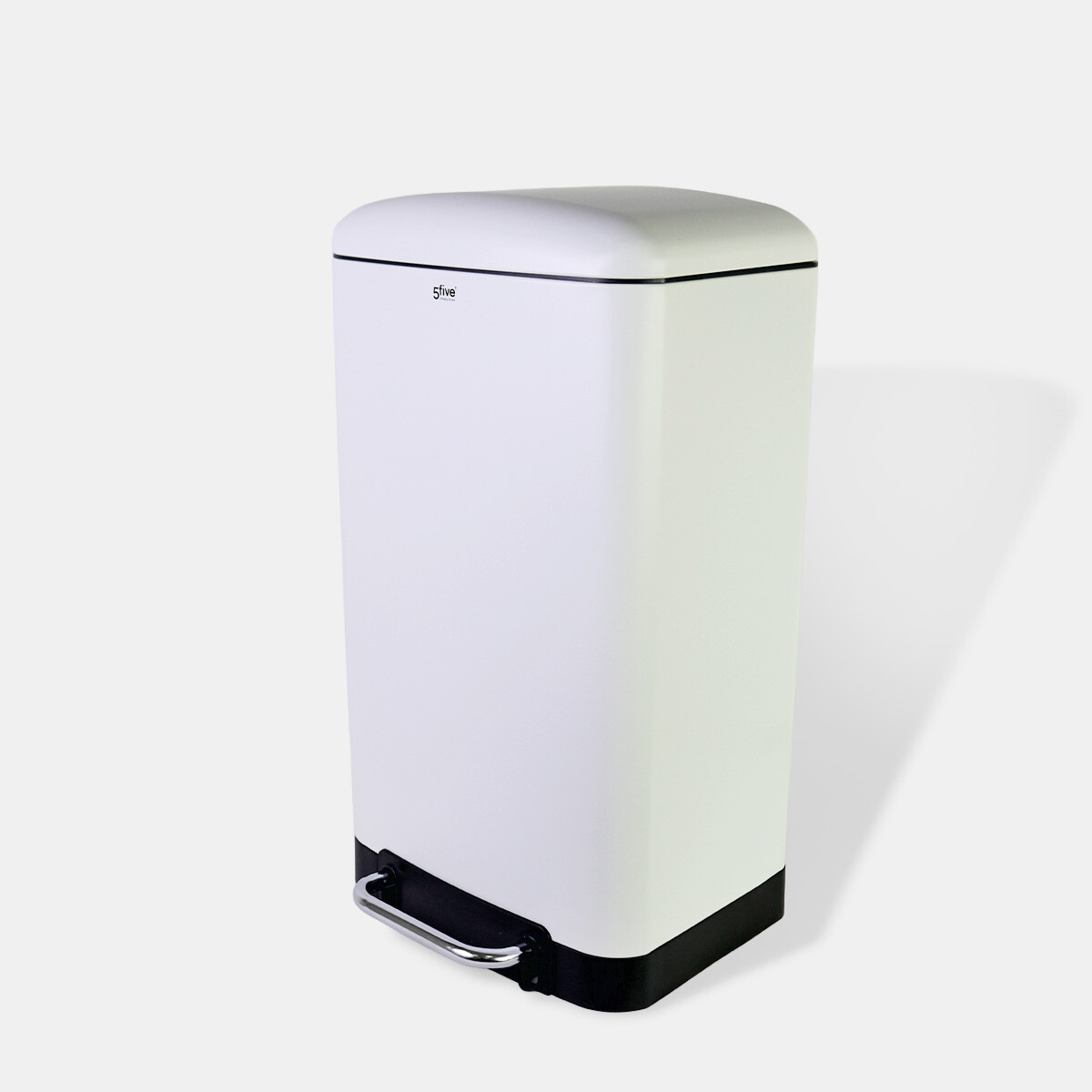 BASURERO METAL BLANCO C/PEDAL 30L 