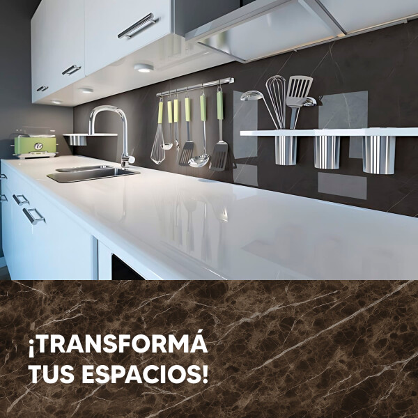 Revestimiento De Pared Placa Pvc Flexible 2.44 X 1.22mts MARRON