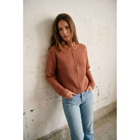 Cardigan Cierre Rosa Viejo