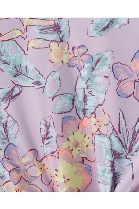 Malla de baño dos piezas, protección UPF 50+, manga larga y diseño floral Sin color