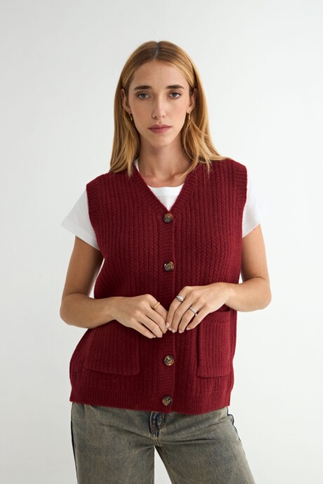 CHALECO LONGAN BORDO