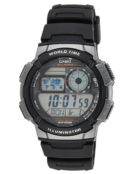 Reloj Digital Multifunción Casio AE-1000W Resistente al Agua 100mts Gris/Negro