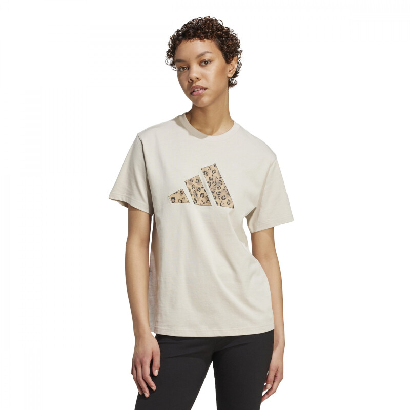 REMERA ADIDAS W ANIMAL T Mujer JM4423 Beige-animal Print