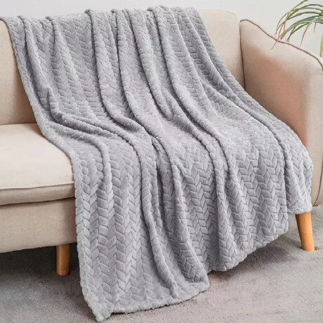 Set Invierno Manta Frazada Polar 2P + Cafetera Tetera + Taza Gris