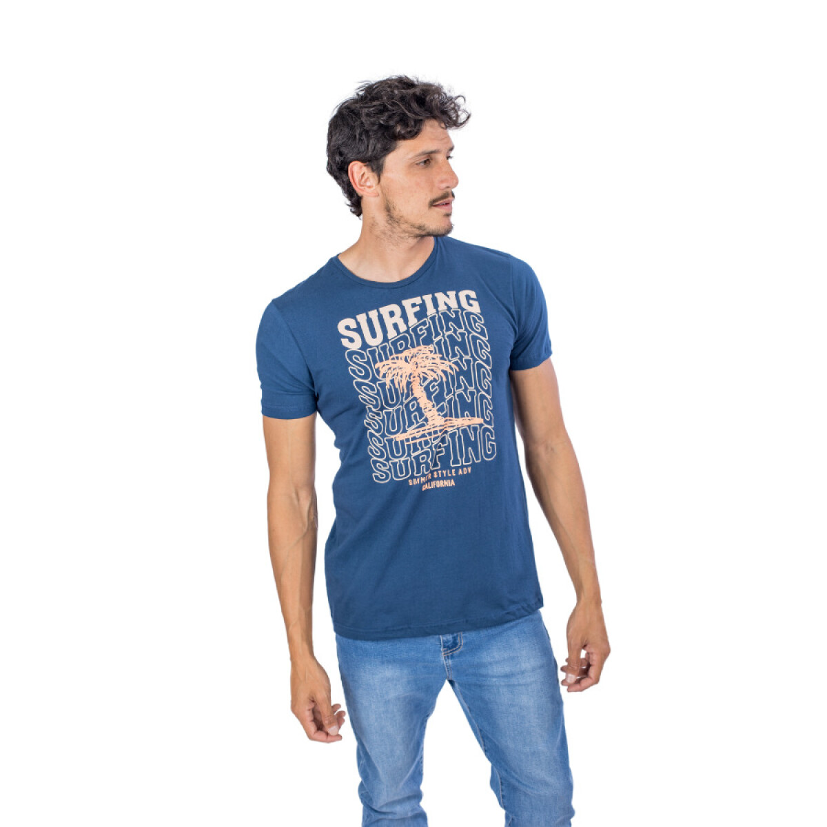 Camiseta de Hombre Surfing Azul - AMARILLO 