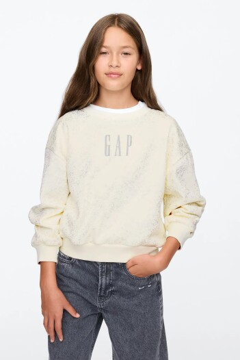 Buzo Deportivo Logo Gap Niña Ivory Frost